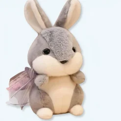 Sale La compagnie de la peluche Peluche lapin lièvre gris doux câlin enfant