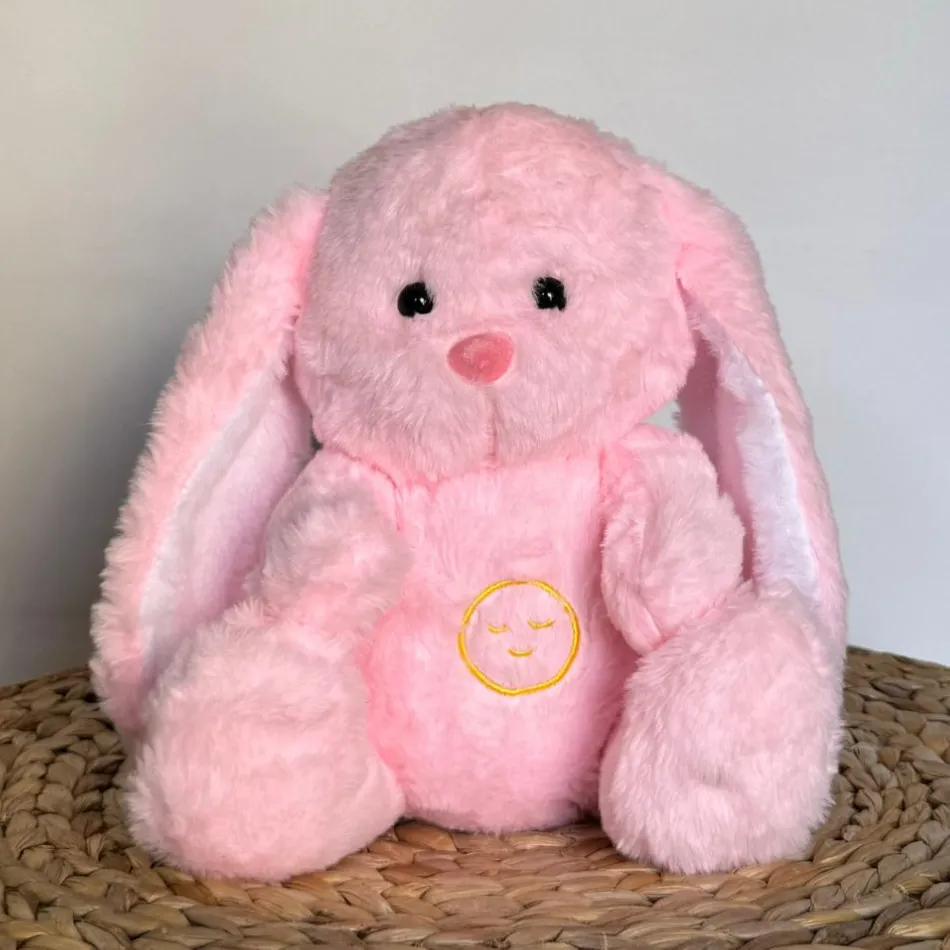 Sale La compagnie de la peluche Peluche lapin rose veilleuse douce sommeil enfant