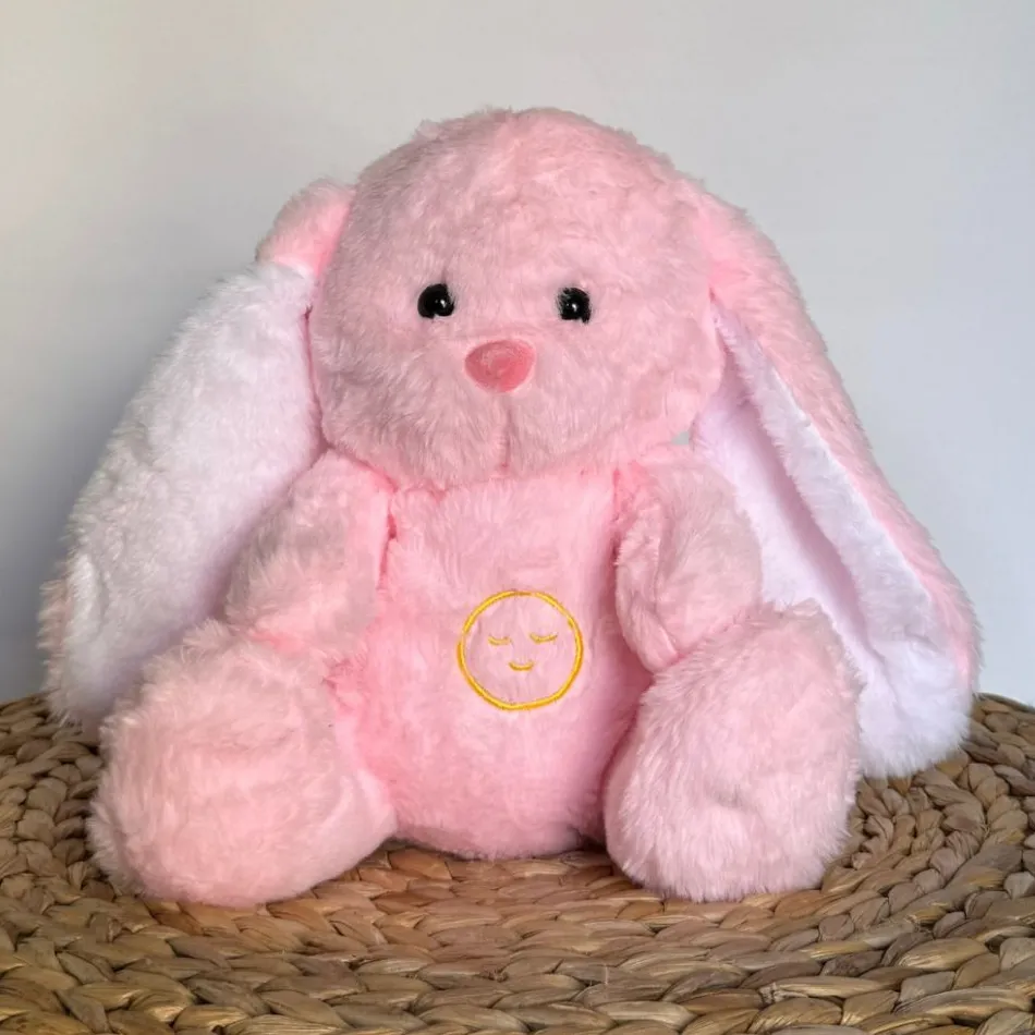 Sale La compagnie de la peluche Peluche lapin rose veilleuse douce sommeil enfant
