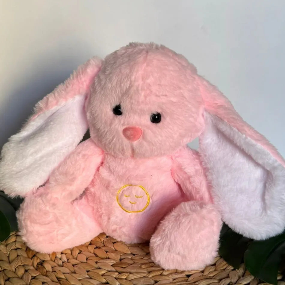 Sale La compagnie de la peluche Peluche lapin rose veilleuse douce sommeil enfant