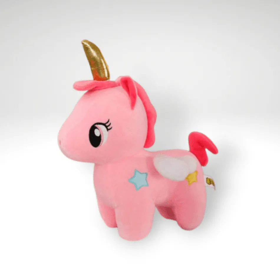 New La compagnie de la peluche Peluche licorne avec un corne doré