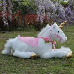Best La compagnie de la peluche Peluche licorne cheval blanc doux câlin enfant rêve