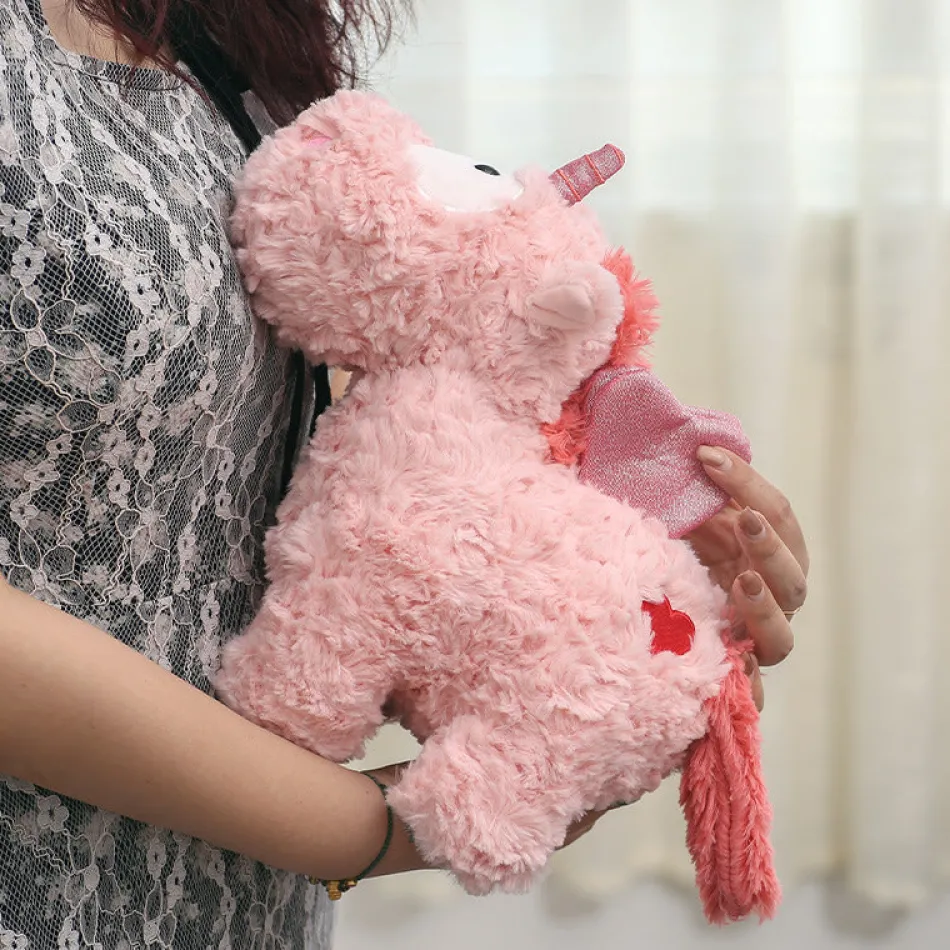 La compagnie de la peluche Peluche licorne coloré à poils épais