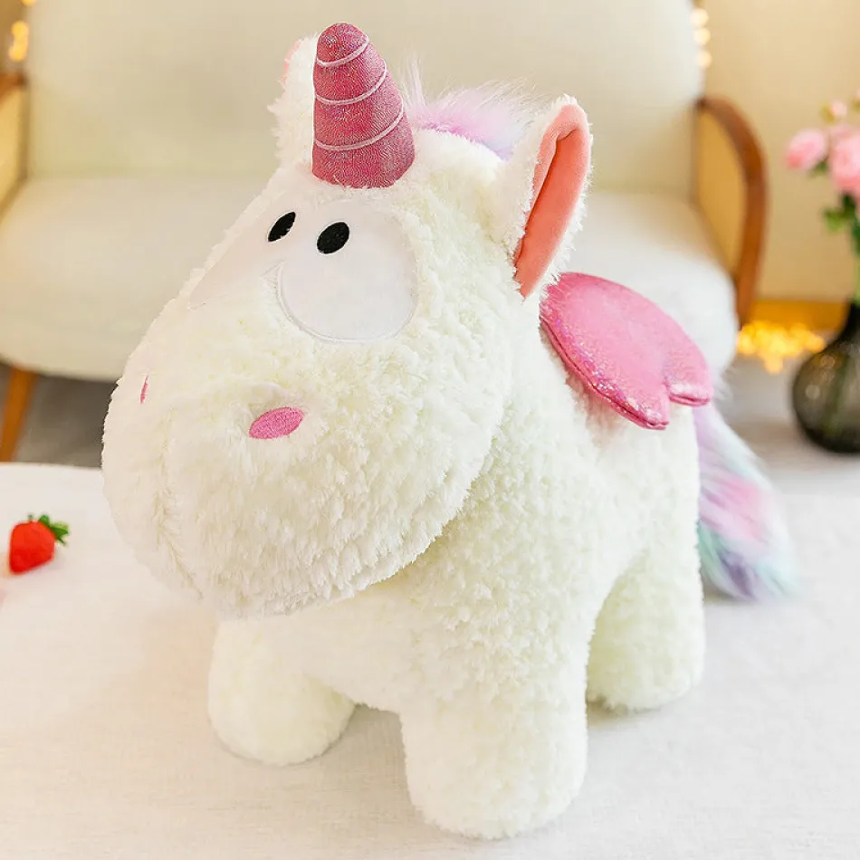 Sale La compagnie de la peluche Peluche licorne coloré magique avec ailes pailletées