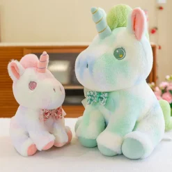 Sale La compagnie de la peluche Peluche licorne douce pastel et arc en ciel