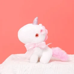 Outlet La compagnie de la peluche Peluche licorne miniature douce avec nœud et cornet pailleté