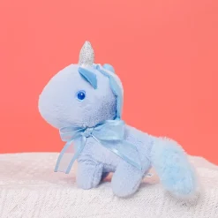 Outlet La compagnie de la peluche Peluche licorne miniature douce avec nœud et cornet pailleté