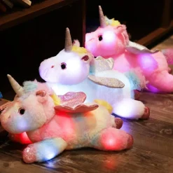 Clearance La compagnie de la peluche Peluche licorne multicolore éclairé