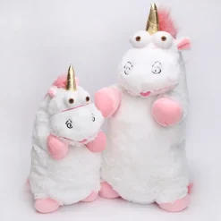 Online La compagnie de la peluche Peluche licorne rigolote blanche rose et corne doré