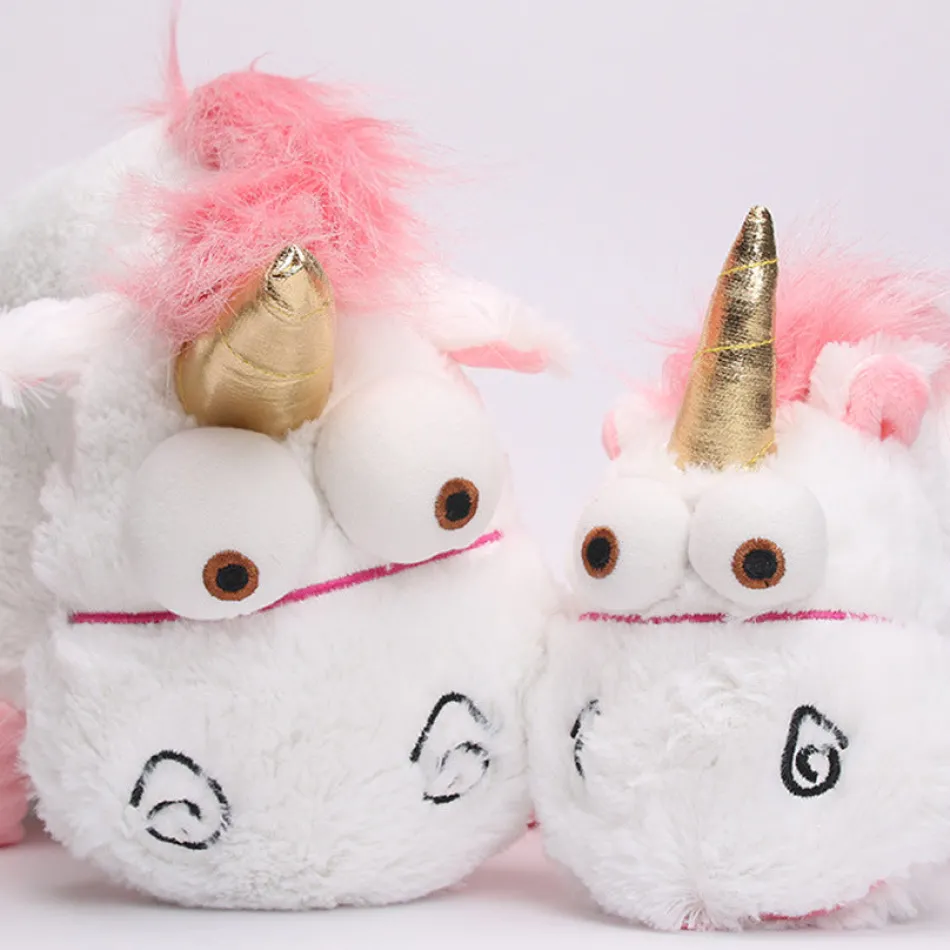 Online La compagnie de la peluche Peluche licorne rigolote blanche rose et corne doré