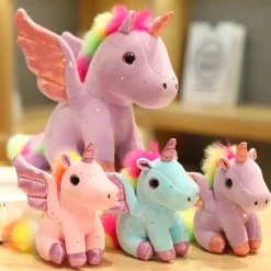 Best La compagnie de la peluche Peluche licorne rose à crinière arc-en-ciel magique