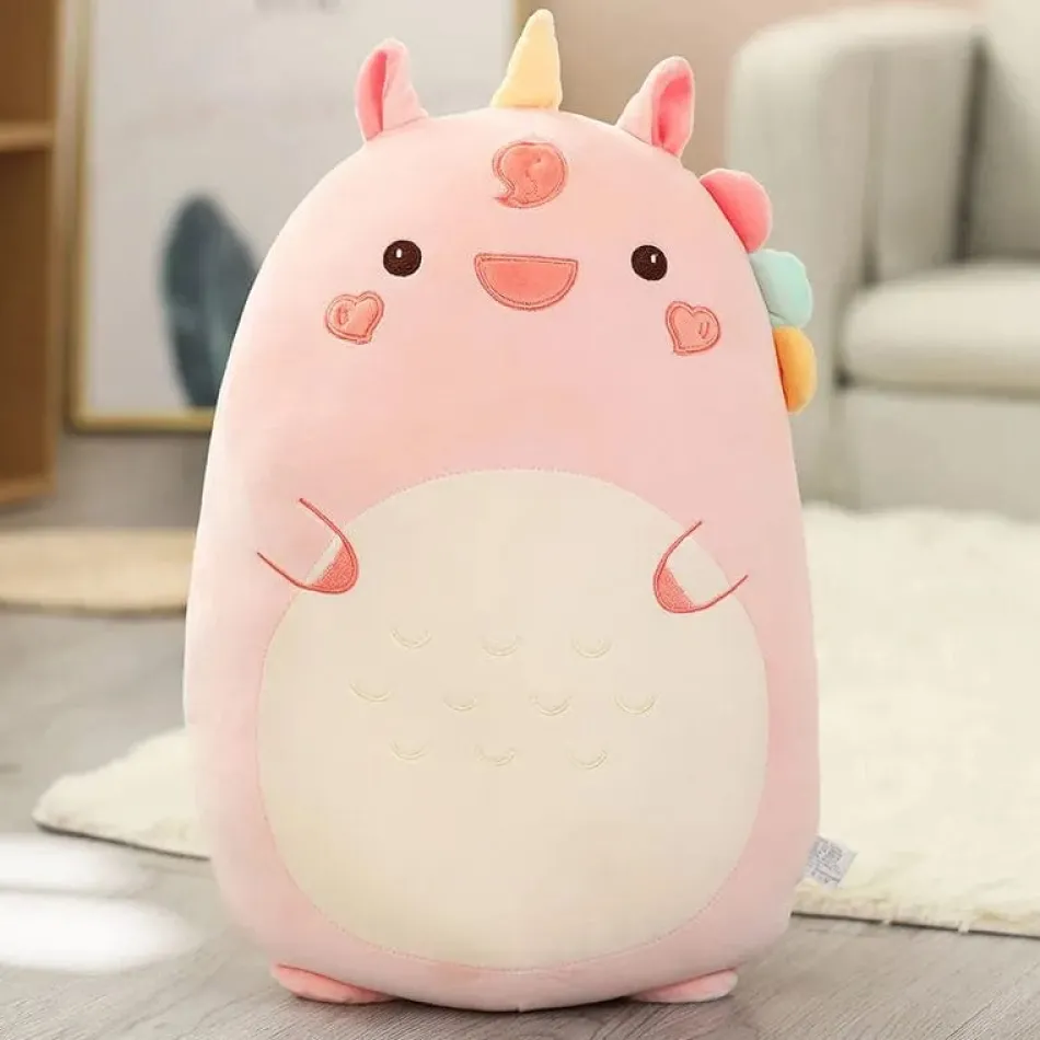 New La compagnie de la peluche Peluche licorne squishmallow rose et souriante
