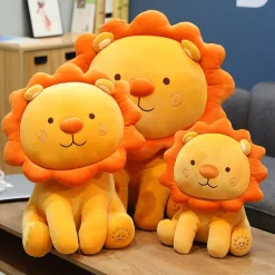 Sale La compagnie de la peluche Peluche lion orange content