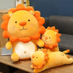 Sale La compagnie de la peluche Peluche lion orange content