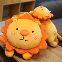 Sale La compagnie de la peluche Peluche lion orange content