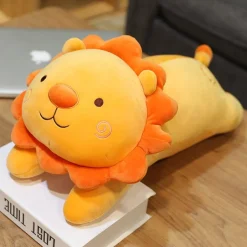 Sale La compagnie de la peluche Peluche lion orange content