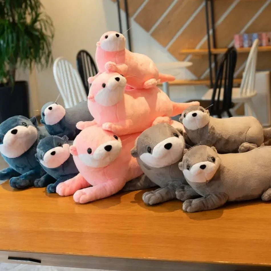 Outlet La compagnie de la peluche Peluche loutre coloré