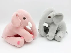 Sale La compagnie de la peluche Peluche éléphant assis et content