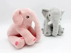 Sale La compagnie de la peluche Peluche éléphant assis et content