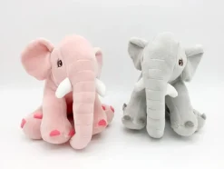 Sale La compagnie de la peluche Peluche éléphant assis et content
