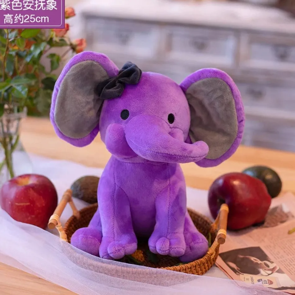 Online La compagnie de la peluche Peluche éléphant coloré avec sa trompe tordue
