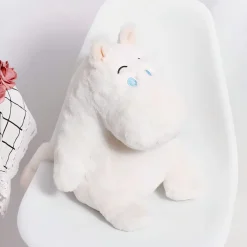 Outlet La compagnie de la peluche Peluche oreiller hippopotame blanc doux confort maison