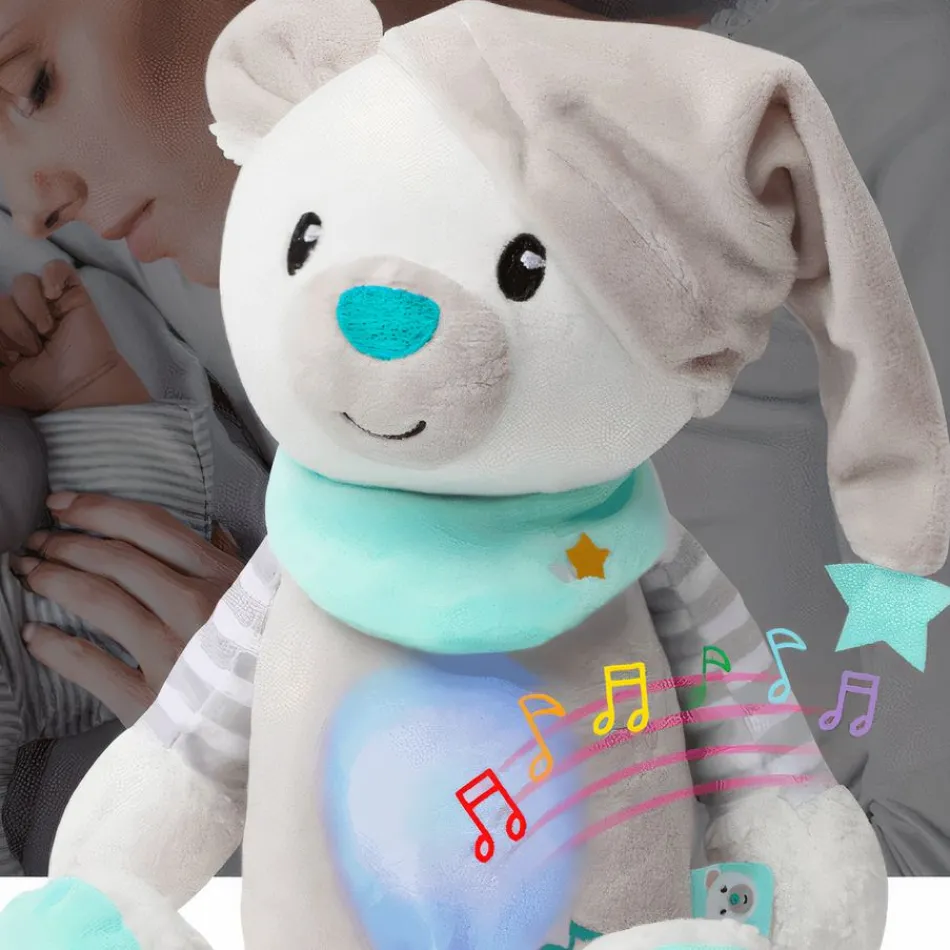 Clearance La compagnie de la peluche Peluche ours musical doux veilleuse nuit apaisante
