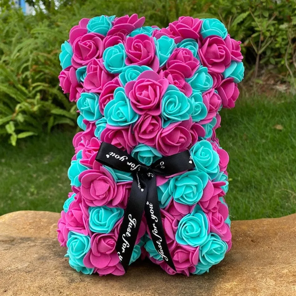 Best La compagnie de la peluche Peluche ourson en rose bicolore Saint-Valentin