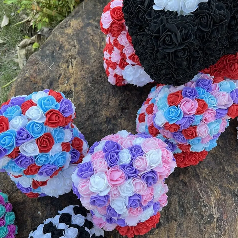 Best La compagnie de la peluche Peluche ourson en rose bicolore Saint-Valentin