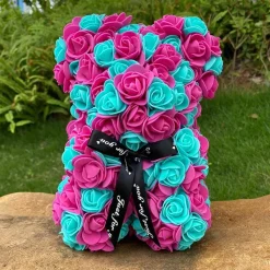 Best La compagnie de la peluche Peluche ourson en rose bicolore Saint-Valentin