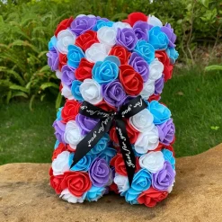 Best La compagnie de la peluche Peluche ourson en rose bicolore Saint-Valentin