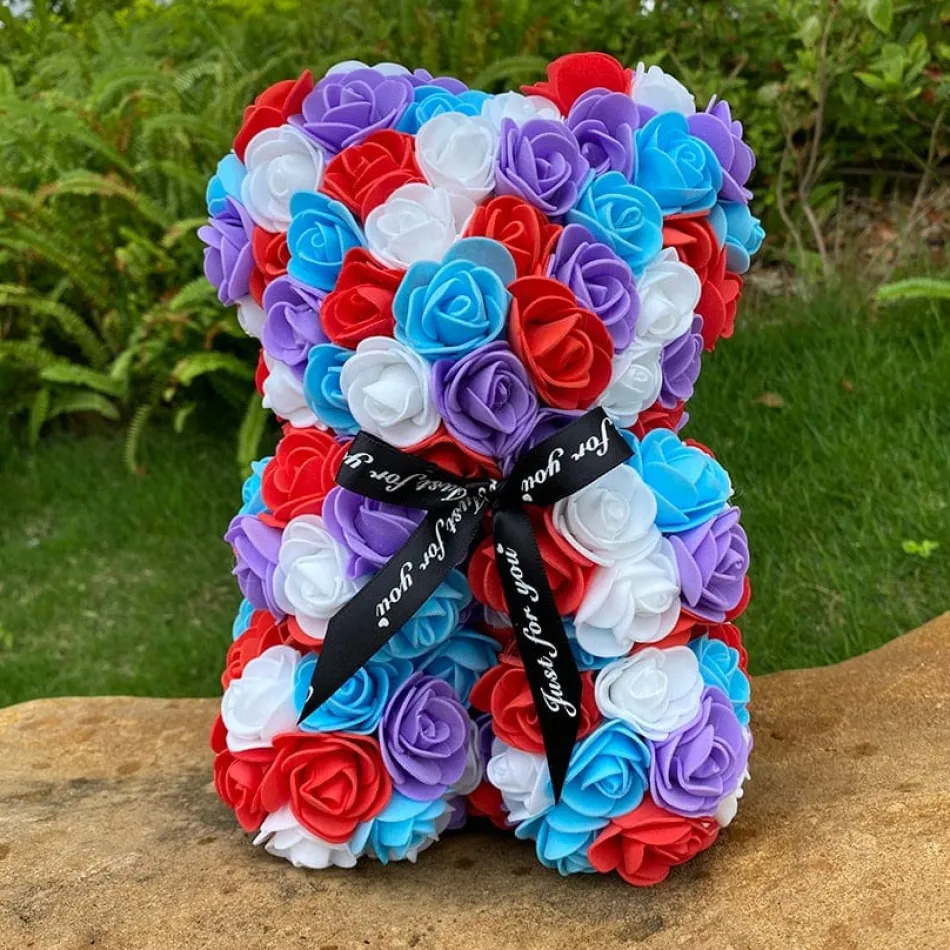 Best La compagnie de la peluche Peluche ourson en rose bicolore Saint-Valentin