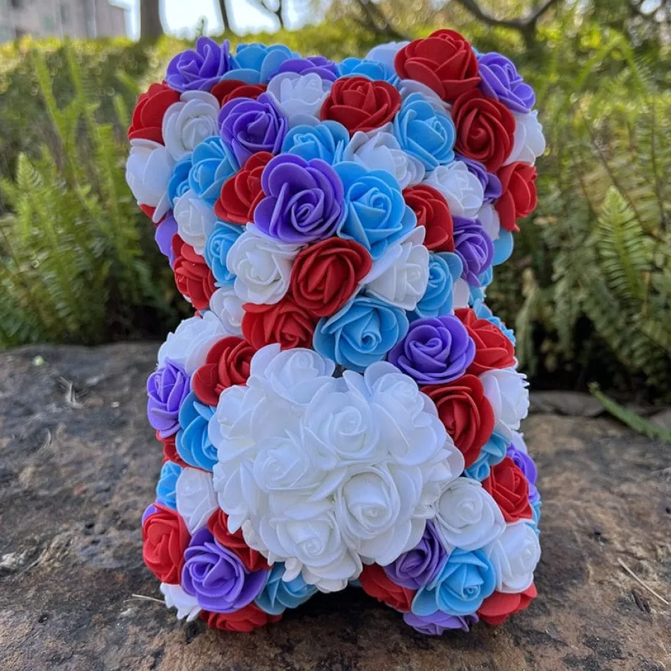 Best La compagnie de la peluche Peluche ourson en rose bicolore Saint-Valentin