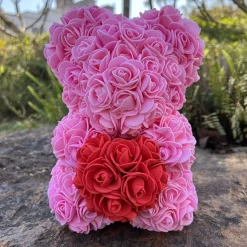 Best La compagnie de la peluche Peluche ourson en rose bicolore Saint-Valentin