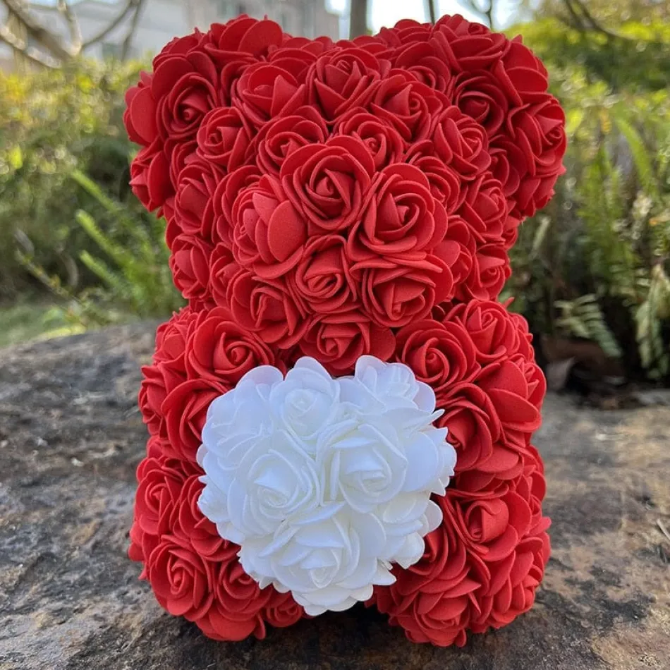 Best La compagnie de la peluche Peluche ourson en rose bicolore Saint-Valentin