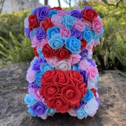 Best La compagnie de la peluche Peluche ourson en rose bicolore Saint-Valentin