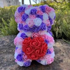 Best La compagnie de la peluche Peluche ourson en rose bicolore Saint-Valentin