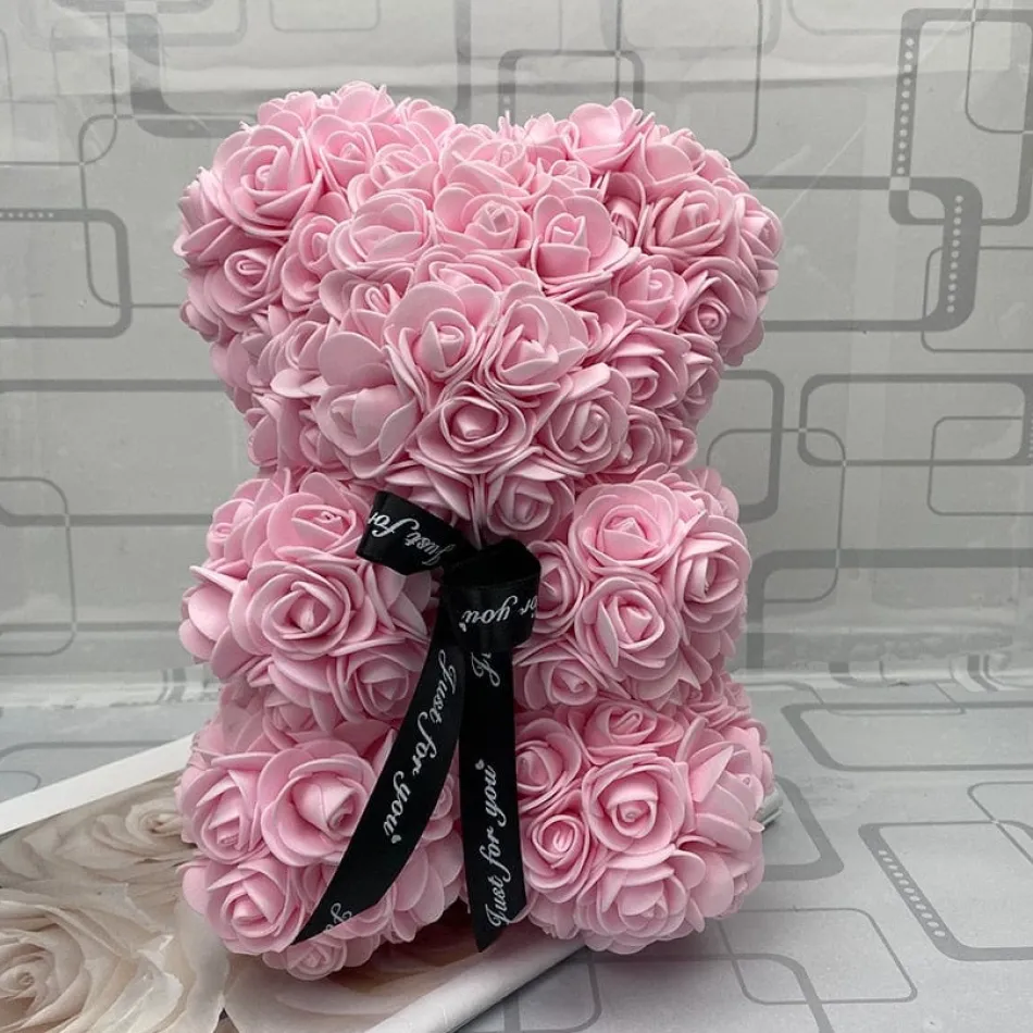 Best La compagnie de la peluche Peluche ourson en rose bicolore Saint-Valentin