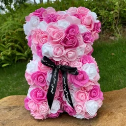 Best La compagnie de la peluche Peluche ourson en rose bicolore Saint-Valentin