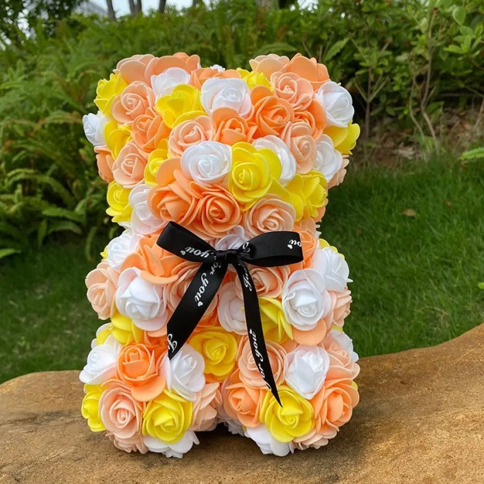 Best La compagnie de la peluche Peluche ourson en rose bicolore Saint-Valentin