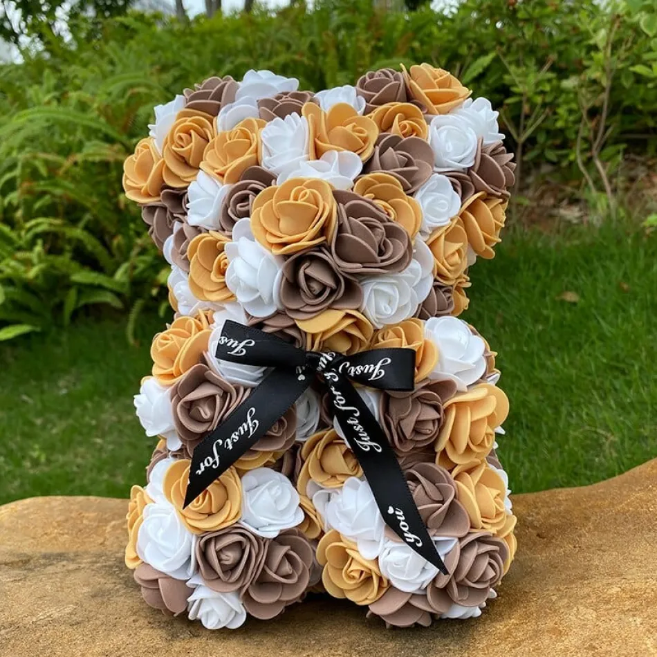 Best La compagnie de la peluche Peluche ourson en rose bicolore Saint-Valentin