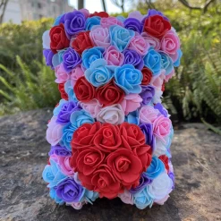 Hot La compagnie de la peluche Peluche ourson en rose cœur bicolore Saint-Valentin