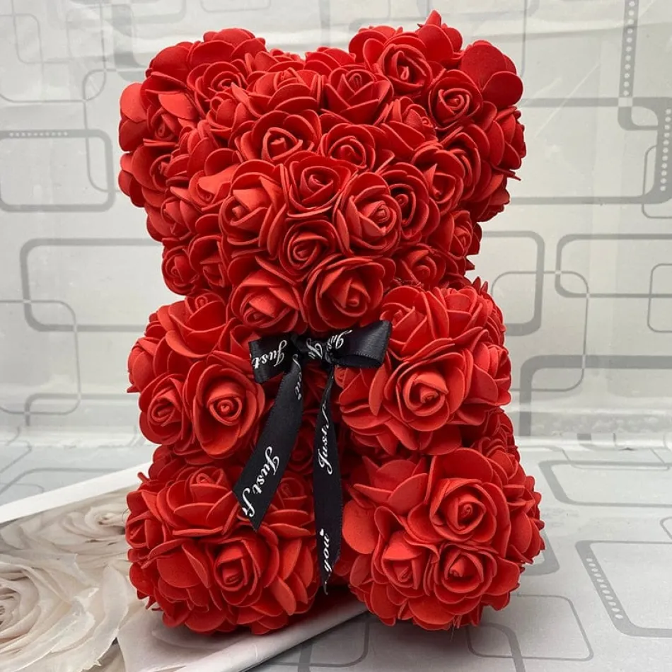 Best La compagnie de la peluche Peluche ourson en rose Saint-Valentin