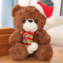 Discount La compagnie de la peluche Peluche ourson noël avec un bonnet rouge
