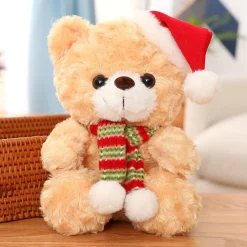 Discount La compagnie de la peluche Peluche ourson noël avec un bonnet rouge