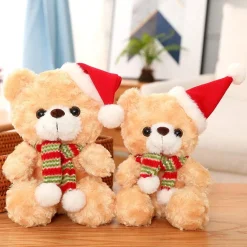 Discount La compagnie de la peluche Peluche ourson noël avec un bonnet rouge