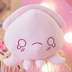 New La compagnie de la peluche Peluche pieuvre rose expressive