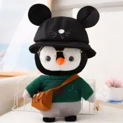 Online La compagnie de la peluche Peluche pingouin hiver pull vert doux câlin enfant