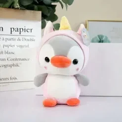 La compagnie de la peluche Peluche pingouin magique licorne douce peluche câline