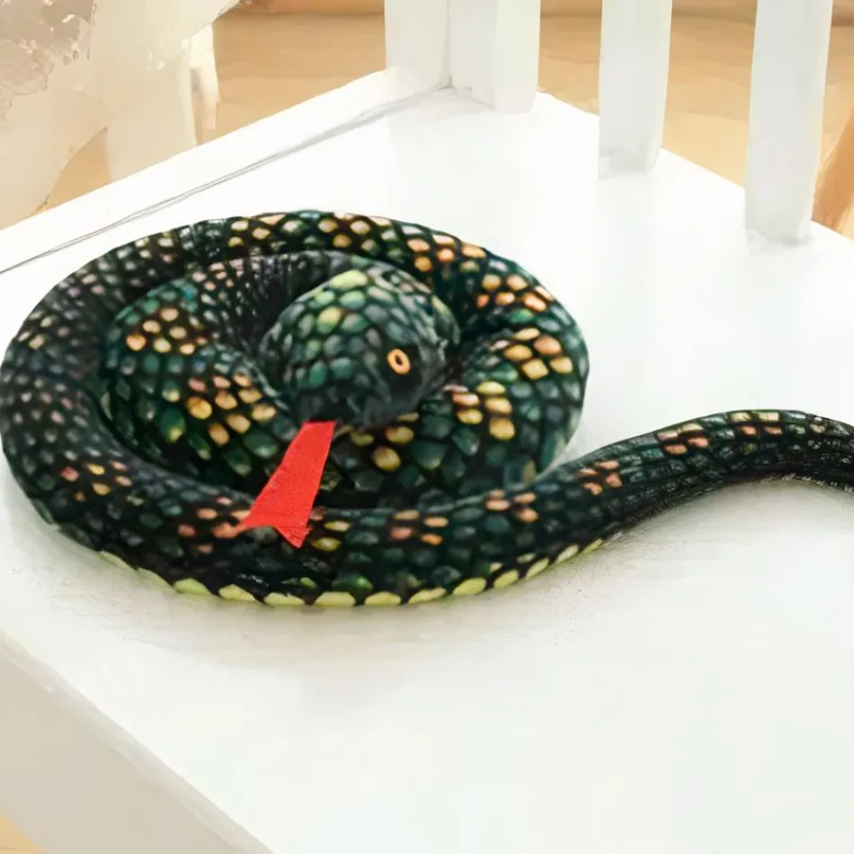 Sale La compagnie de la peluche Peluche python vert doux jungle serpent réaliste peluche
